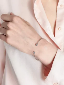 Bracelet Jonc Lucky One - Or blanc Diamants