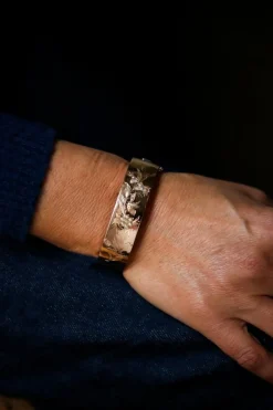 Bracelet Jonc Napoléon III Or Rose et Perles fines