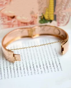 Bracelet Jonc Napoléon III Or Rose et Perles fines