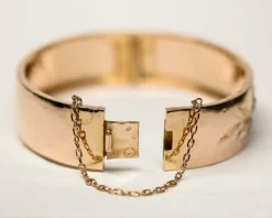 Bracelet Jonc Napoléon III Or Rose et Perles fines
