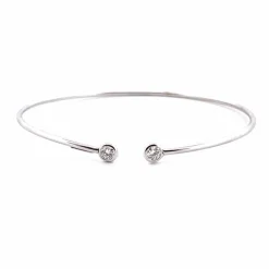 Bracelet jonc or blanc diamants