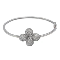 Bracelet Jonc Or blanc Diamant
