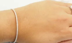 Bracelet Jonc Or blanc Diamants