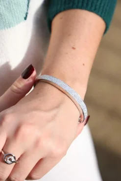 Bracelet Jonc Or blanc Diamant