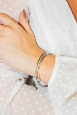 Bracelet Jonc Or blanc Diamant