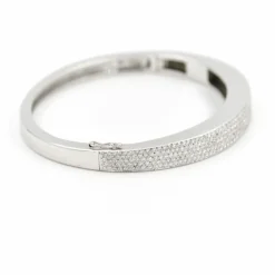Bracelet Jonc Or blanc Diamant