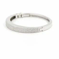 Bracelet Jonc Or blanc Diamant