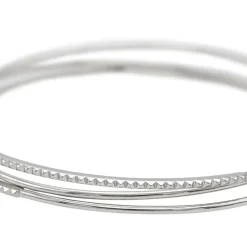 Bracelet Jonc Or blanc Diamant