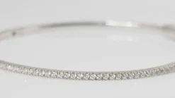 Bracelet Jonc Or blanc Diamants