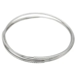 Bracelet Jonc Or blanc Diamant