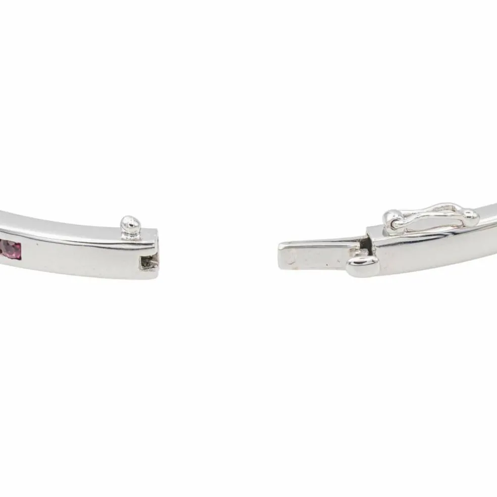Bracelet Jonc Or blanc Rubis