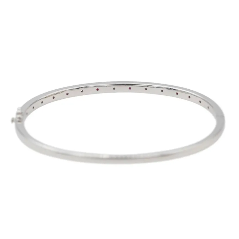 Bracelet Jonc Or blanc Rubis