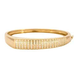 Bracelet jonc or jaune diamants