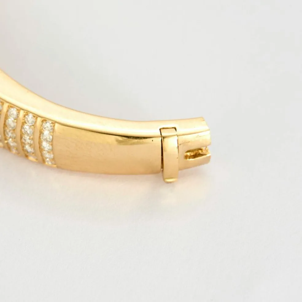 Bracelet jonc or jaune diamants