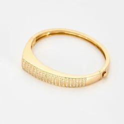 Bracelet jonc or jaune diamants