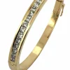 Bracelet jonc or jaune et diamants princesse