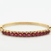 Bracelet jonc or jaune et rubis