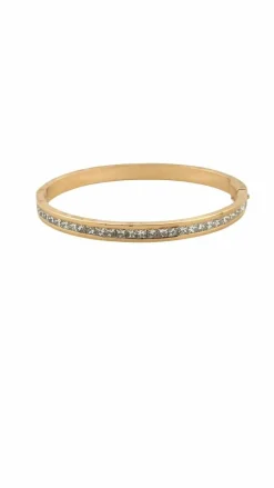 Bracelet jonc or jaune et diamants princesse