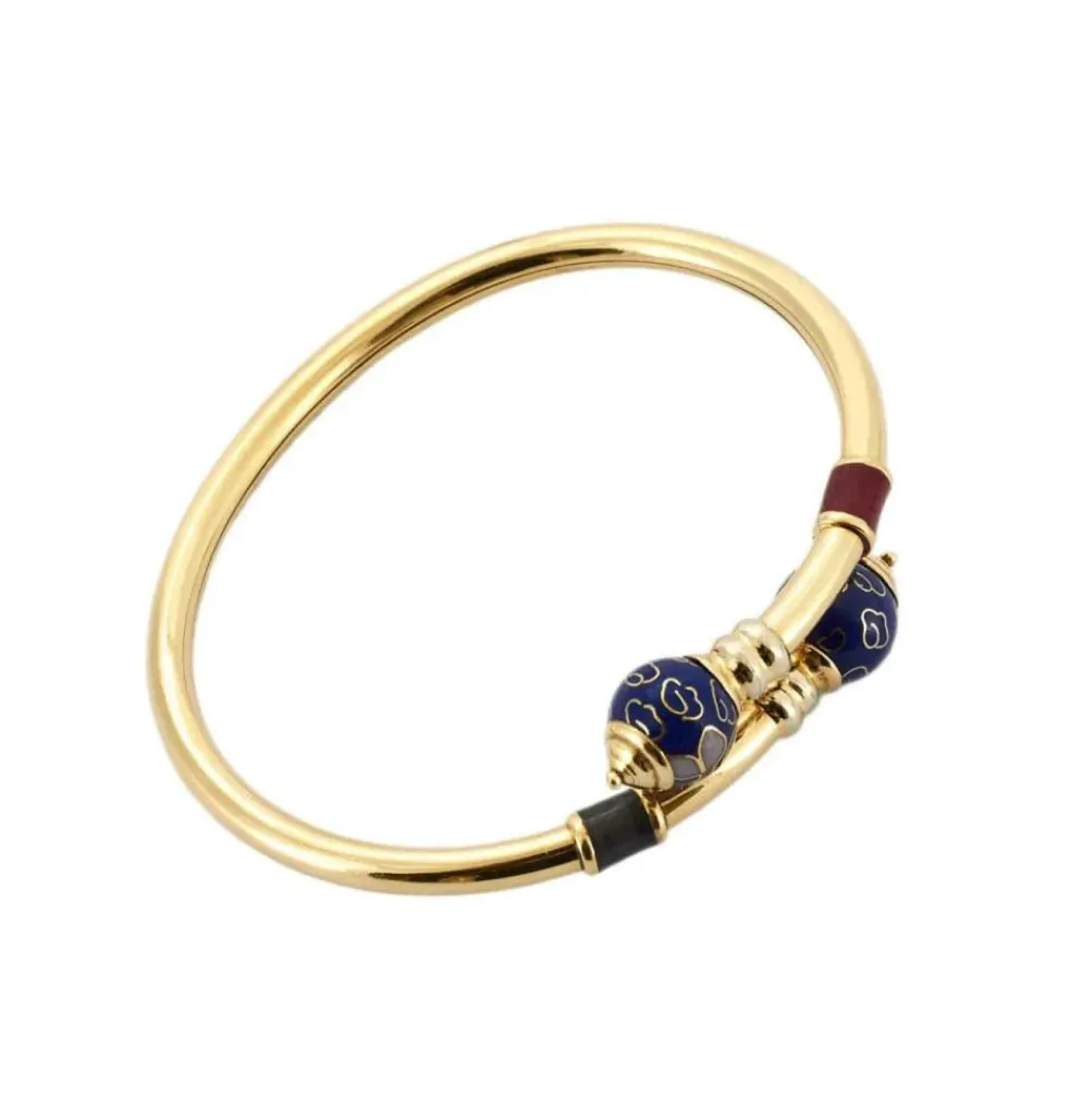 Bracelet Jonc Or jaune et Email