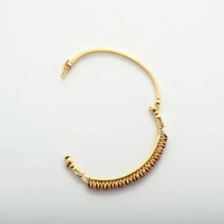 Bracelet jonc or jaune et rubis