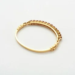 Bracelet jonc or jaune et rubis