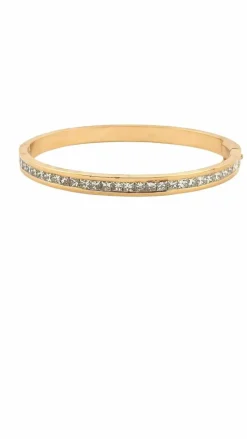 Bracelet jonc or jaune et diamants princesse