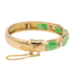 Bracelet Jonc Or jaune Jade Jadéite