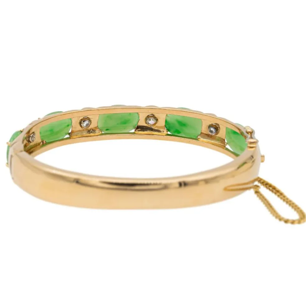Bracelet Jonc Or jaune Jade Jadéite