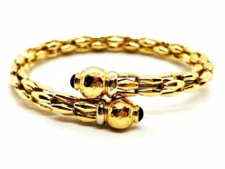 Bracelet Jonc Or jaune, Or blanc Saphir