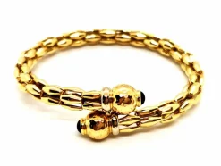 Bracelet Jonc Or jaune, Or blanc Saphir