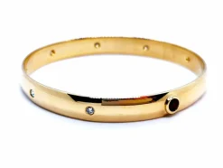 Bracelet Jonc Or jaune Rubis, Diamant