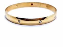 Bracelet Jonc Or jaune Rubis, Diamant