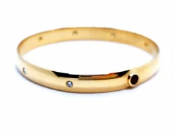 Bracelet Jonc Or jaune Rubis, Diamant
