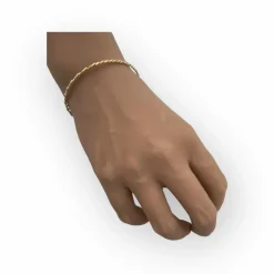 Bracelet jonc or jaune torsadé