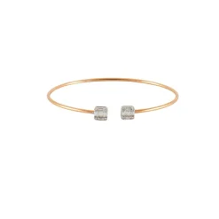 Bracelet jonc ou diamants roses