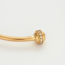 Bracelet jonc ouvert or rose diamants