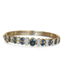 Bracelet jonc saphirs diamants