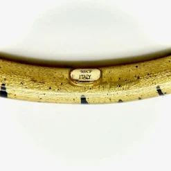 Bracelet jonc SOHO en or 18 carats émaillé à rayures tigrées