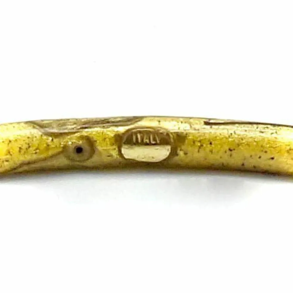 Bracelet jonc SOHO en or 18 carats émaillé à rayures calligraphiques dorées