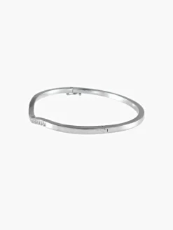 BRACELET JONC TORSADE OR BLANC ET DIAMANTS