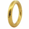 Bracelet jonc vintage godron or jaune