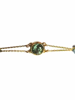Bracelet "Les Petits Acrostiches" Tourmaline vert-gris