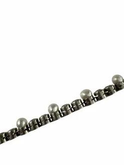 Bracelet ligne diamants et perles fines