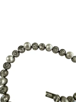 Bracelet ligne diamants et perles fines