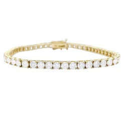 Bracelet ligne diamants or jaune.