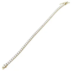Bracelet ligne diamants or jaune.