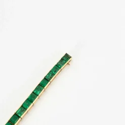 BRACELET LIGNE EMERAUDES OR JAUNE