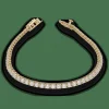 Bracelet ligne en or jaune avec diamants