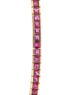 Bracelet Ligne en or jaune et rubis naturels