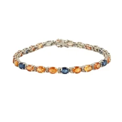 Bracelet ligne Saphirs de couleur